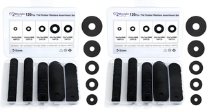 120Pcs Flat Rubber Washers Assortment Kit,16/18/20/25/30mm Black Washer,Vibration Absorbing Pads Sealing Rubber Washers for Faucets Garden Bolts Screws Hose Plumbing Shower Head- 5 Sizes (Pack of 2) 120Pcs Flat Rubber Washers Assortment Kit,16/18/20/25/30mm Black Washer,Vibration Absorbing Pads Sealing Rubber Washers for Faucets Garden Bolts Screws Hose Plumbing Shower Head- 5 Sizes (Pack of 2)