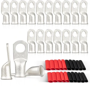 20PCS 2 AWG-3/8 Marine Grade Wire Lugs, Tinned Copper Ring Terminal Connectors Ends W/3:1 Dual Wall Adhesive Heat Shrink Tubing, Heavy Duty Anti-Rust Battery Cable Ends 20PCS 2 AWG-3/8 Marine Grade Wire Lugs, Tinned Copper Ring Terminal Connectors Ends W/3:1 Dual Wall Adhesive Heat Shrink Tubing, Heavy Duty Anti-Rust Battery Cable Ends