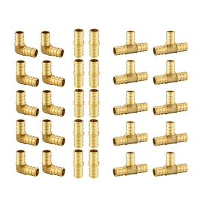 30PCS 3/4"Pex Fitting:Tee,Elbow and Coupling,10PCS each(PEX1807199) PEX Brass Crimp Fitting For Pex Tubing Connection,ASTM F1807 30PCS 3/4"Pex Fitting:Tee,Elbow and Coupling,10PCS each(PEX1807199) PEX Brass Crimp Fitting For Pex Tubing Connection,ASTM F1807