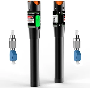 2PCS Fiber Optic Visual Fault Locator Kit, Red Light Fiber Tester for Single Mode and Multimode Cable, Compatible with SC ST FC LC Connectors, Network Maintenance Test Tool 2PCS Fiber Optic Visual Fault Locator Kit, Red Light Fiber Tester for Single Mode and Multimode Cable, Compatible with SC ST FC LC Connectors, Network Maintenance Test Tool