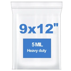 50PCS 9"x12" 5 Mil Thick Clear Zip Seal Lock Plastic Reclosable Poly Bag Heavy-Duty Durable Resealable Zipper Bags Waterproof for Photo Cards Snacks Seeds Food Storage 50PCS 9"x12" 5 Mil Thick Clear Zip Seal Lock Plastic Reclosable Poly Bag Heavy-Duty Durable Resealable Zipper Bags Waterproof for Photo Cards Snacks Seeds Food Storage