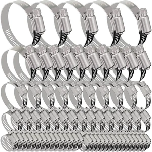 70 Pack Stainless Steel Hose Clamp Adjustable Assortment Kit, 8-64mm Worm Gear Drive Hose Clamps Metal Fuel Line Pipe Clamps for Plumbing, Tube, Mechanical, Automotive, Garden and Home Applications 70 Pack Stainless Steel Hose Clamp Adjustable Assortment Kit, 8-64mm Worm Gear Drive Hose Clamps Metal Fuel Line Pipe Clamps for Plumbing, Tube, Mechanical, Automotive, Garden and Home Applications