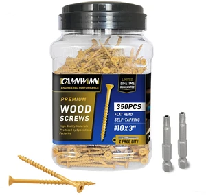#10 x 3 in Deck Screws, 350 PCS, Tan Exterior Wood Screws Epoxy coated, rust-resistant Torx drive include T25 star bit for decks, fences and outdoor wood projects #10 x 3 in Deck Screws, 350 PCS, Tan Exterior Wood Screws Epoxy coated, rust-resistant Torx drive include T25 star bit for decks, fences and outdoor wood projects
