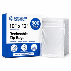 10x12 Plastic Bags for Prints and Documents (500 Count) - 2 Mil Zip Bags 2 Mil Thick Clear LDPE, Reclosable Lock Seal Zipper, BPA-Free, Food-Safe, Water-Resistant, for Paper, Packaging, and Books 10x12 Plastic Bags for Prints and Documents (500 Count) - 2 Mil Zip Bags 2 Mil Thick Clear LDPE, Reclosable Lock Seal Zipper, BPA-Free, Food-Safe, Water-Resistant, for Paper, Packaging, and Books