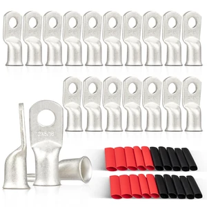 20PCS 2 AWG-5/16 Marine Grade Wire Lugs, Tinned Copper Ring Terminal Connectors Ends W/3:1 Dual Wall Adhesive Heat Shrink Tubing, Heavy Duty Anti-Rust Battery Cable Ends 20PCS 2 AWG-5/16 Marine Grade Wire Lugs, Tinned Copper Ring Terminal Connectors Ends W/3:1 Dual Wall Adhesive Heat Shrink Tubing, Heavy Duty Anti-Rust Battery Cable Ends