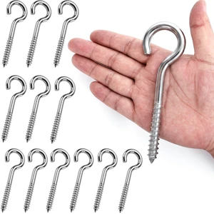 12 Pack 5 Inch Eye Bolts M8 Screw in Hooks,304 Stainless Steel Screw-in HooksMetal Ceiling Hooksfor Hanging Plants, Yoga, Lighting fixtures, Indoor and Outdoor use (12, M8-5inch) 12 Pack 5 Inch Eye Bolts M8 Screw in Hooks,304 Stainless Steel Screw-in HooksMetal Ceiling Hooksfor Hanging Plants, Yoga, Lighting fixtures, Indoor and Outdoor use (12, M8-5inch)