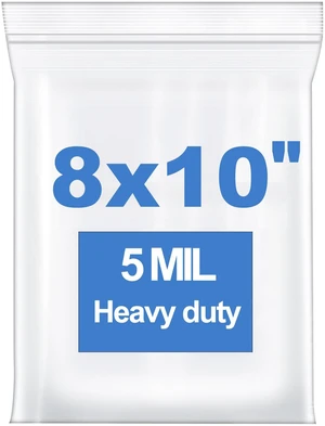 50PCS 8"x10" 5 Mil Thick Clear Zip Seal Lock Plastic Reclosable Poly Bag Heavy-Duty Durable Resealable Zipper Bag Waterproof for Photo Cards Snacks Seeds Food Storage 50PCS 8"x10" 5 Mil Thick Clear Zip Seal Lock Plastic Reclosable Poly Bag Heavy-Duty Durable Resealable Zipper Bag Waterproof for Photo Cards Snacks Seeds Food Storage