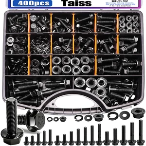 400PCS Metric Flange Bolt Assortment Kit,M6x1.0, M8x1.25, M10x1.5 Bolts(12mm to 45mm),Hex Bolts and Nuts Washers Kit,Metric Bolt Assortment for Automotive Fasteners,10.9 Black Zinc Galvanized 400PCS Metric Flange Bolt Assortment Kit,M6x1.0, M8x1.25, M10x1.5 Bolts(12mm to 45mm),Hex Bolts and Nuts Washers Kit,Metric Bolt Assortment for Automotive Fasteners,10.9 Black Zinc Galvanized