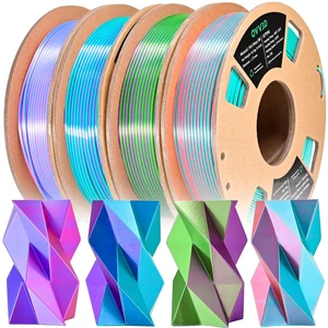 OVV3D PLA 3D Printer Filament Bundle, Dual Color Filament Silk PLA 1.75 PLA Filament 1.75mm Bundle, Dual Color Filament, Pastel 3D Filament, Silk PLA, 3D Printing Filament +/-0.02mm, 200g X 4 pack OVV3D PLA 3D Printer Filament Bundle, Dual Color Filament Silk PLA 1.75 PLA Filament 1.75mm Bundle, Dual Color Filament, Pastel 3D Filament, Silk PLA, 3D Printing Filament +/-0.02mm, 200g X 4 pack