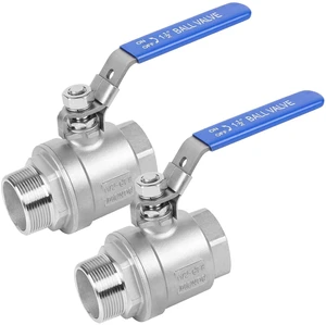 2 Pack 1.5" Full Port Ball Valve NPT Male x Female 304 Stainless Steel Heavy Duty 1000 WOG Shut Off Valve with Locking Device (1-1/2 Inch) 2 Pack 1.5" Full Port Ball Valve NPT Male x Female 304 Stainless Steel Heavy Duty 1000 WOG Shut Off Valve with Locking Device (1-1/2 Inch)