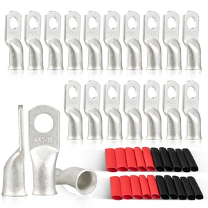 20PCS 4 AWG-5/16 Marine Grade Wire Lugs, Tinned Copper Ring Terminal Connectors Ends W/3:1 Dual Wall Adhesive Heat Shrink Tubing, Heavy Duty Anti-Rust Battery Cable Ends 20PCS 4 AWG-5/16 Marine Grade Wire Lugs, Tinned Copper Ring Terminal Connectors Ends W/3:1 Dual Wall Adhesive Heat Shrink Tubing, Heavy Duty Anti-Rust Battery Cable Ends