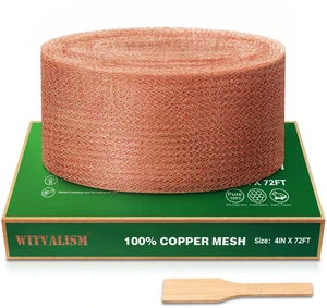 5th Gen Copper Mesh Rodent Control Set, 4in x 72ft Premium Pure Copper Wool Rustproof Mesh Roll for Mice Slug Snail Control, Ideal for Hole Blocking, with Exclusive Wood Stick 5th Gen Copper Mesh Rodent Control Set, 4in x 72ft Premium Pure Copper Wool Rustproof Mesh Roll for Mice Slug Snail Control, Ideal for Hole Blocking, with Exclusive Wood Stick
