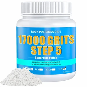 17000 Grit Aluminum Oxide Rock Tumbler Polish, Step 5 Premium Final Polish Maximum Gloss Finish, Ultra-Fine Formula for Rocks, Gemstones, Glass & Jewelry Making, 1 LB Resealable Polish Refill 17000 Grit Aluminum Oxide Rock Tumbler Polish, Step 5 Premium Final Polish Maximum Gloss Finish, Ultra-Fine Formula for Rocks, Gemstones, Glass & Jewelry Making, 1 LB Resealable Polish Refill