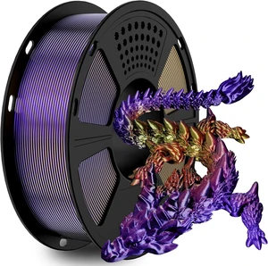 Silk PLA Tri Color Filament 1.75mm 1kg (2.2lb), Metallic Shiny Triple Color Red/Gold/Purple Silk PLA Filament, ±0.02mm Accuracy, Neatly Wound, Non-Clogging, Red& Gold & Purple Silk PLA Tri Color Filament 1.75mm 1kg (2.2lb), Metallic Shiny Triple Color Red/Gold/Purple Silk PLA Filament, ±0.02mm Accuracy, Neatly Wound, Non-Clogging, Red& Gold & Purple
