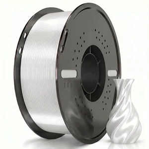 Silk PLA Filament 1.75mm+/-0.02mm,1kg (2.2lbs)/Spool, SilkWhite Dimensional Accuracy +/- 0.02 mm,Smooth Silky Surface, Great Easy to Print for 3D Printers Silk PLA Filament 1.75mm+/-0.02mm,1kg (2.2lbs)/Spool, SilkWhite Dimensional Accuracy +/- 0.02 mm,Smooth Silky Surface, Great Easy to Print for 3D Printers