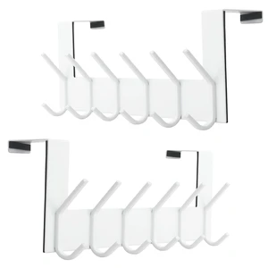 Over The Door Hook - for Doors up to 1-3/4'' Thickness, White, No Assembly Required, Stainless Steel, Door Coat Rack for Entryway & Bathroom Hanging Coats, Backpack, Robes, Towels, Pack of 2 Over The Door Hook - for Doors up to 1-3/4'' Thickness, White, No Assembly Required, Stainless Steel, Door Coat Rack for Entryway & Bathroom Hanging Coats, Backpack, Robes, Towels, Pack of 2