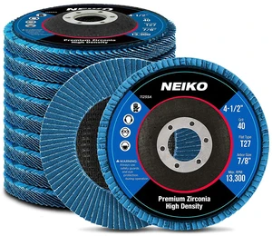 11255A 10 Pack Jumbo Zirconia Flap Discs 4-1/2 Inch for Angle Grinder, 40 Grit T27 Flat Grinding Wheel, 7/8 Inch Arbor, Flap Wheel for Wood and Metal Sanding 11255A 10 Pack Jumbo Zirconia Flap Discs 4-1/2 Inch for Angle Grinder, 40 Grit T27 Flat Grinding Wheel, 7/8 Inch Arbor, Flap Wheel for Wood and Metal Sanding