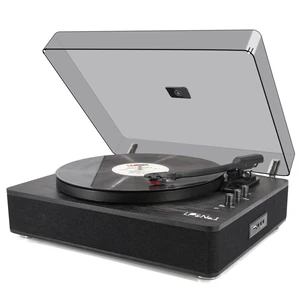 9-in-1 Bluetooth Vinyl Record Player with Stereo Speakers USB play & Record vinyl to MP3, Pitch Control,Full-size 3-speed Turntable&Belt Drive,Phono Preamp,AUX IN,RCA &Headphone Out 9-in-1 Bluetooth Vinyl Record Player with Stereo Speakers USB play & Record vinyl to MP3, Pitch Control,Full-size 3-speed Turntable&Belt Drive,Phono Preamp,AUX IN,RCA &Headphone Out
