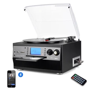 10-in-1 Bluetooth Turntable with Built-in Speaker, Vinyl Record Player CD Cassette and FM Radio Combo, AUX in USB MP3 Recording Headphone Jack Compact Stereo System for Home 10-in-1 Bluetooth Turntable with Built-in Speaker, Vinyl Record Player CD Cassette and FM Radio Combo, AUX in USB MP3 Recording Headphone Jack Compact Stereo System for Home