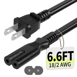Universal 6.6ft(2m) Power Cord, 2-Prong Pure Copper ETL, Black Figure 8 Replacement for Sony PS5/PS4/PS3 Slim PlayStation 5 4 3 Xbox One X/S Xbox Series X/S Apple TV Printer Speaker Universal 6.6ft(2m) Power Cord, 2-Prong Pure Copper ETL, Black Figure 8 Replacement for Sony PS5/PS4/PS3 Slim PlayStation 5 4 3 Xbox One X/S Xbox Series X/S Apple TV Printer Speaker