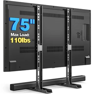 Universal TV Stand Mount for 20-75 inch Flat Curved TVs Height Adjustable Tabletop TV Stand, Replacement TV Feet with Cable Management, Holds 110 lbs, Max VESA 800x600mm Universal TV Stand Mount for 20-75 inch Flat Curved TVs Height Adjustable Tabletop TV Stand, Replacement TV Feet with Cable Management, Holds 110 lbs, Max VESA 800x600mm