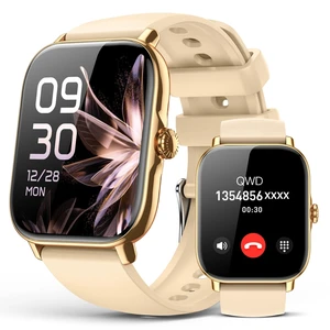 Smart Watch for Women Men- Answer/Make Call, IP68 Waterproof Fitness Step Tracker Watch with Sleep Monitor/Activity Counter/110+ Sport Mode, Smartwatch for Andriod iPhone Compatible, Gold Smart Watch for Women Men- Answer/Make Call, IP68 Waterproof Fitness Step Tracker Watch with Sleep Monitor/Activity Counter/110+ Sport Mode, Smartwatch for Andriod iPhone Compatible, Gold