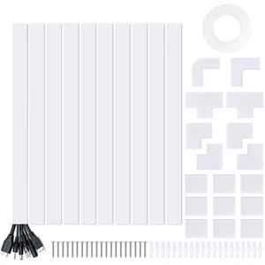 157in Cord Hider Kit, Cord Covers 8 X L15.7 W1.18 H0.6in, White, White for Wires on Wall, Cable Hider Cord Organizer, Wire Hiders for TV on Wall, Cord Concealer, Cable Cover Wall Wire Management 157in Cord Hider Kit, Cord Covers 8 X L15.7 W1.18 H0.6in, White, White for Wires on Wall, Cable Hider Cord Organizer, Wire Hiders for TV on Wall, Cord Concealer, Cable Cover Wall Wire Management