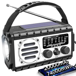 Solar Hand Crank Emergency Radio, 20000mAh AM FM NOAA Weather Radio Clear radio reception, builtin LED flashlight & reading light, phone charging and SOS distress signal for emergencies Solar Hand Crank Emergency Radio, 20000mAh AM FM NOAA Weather Radio Clear radio reception, builtin LED flashlight & reading light, phone charging and SOS distress signal for emergencies