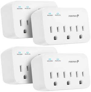 Refrigerator Surge Protector, 3 Outlet Heavy Duty Appliance Surge Protector with High Joules for Fridge, Microwave, Washing Machine, Garage Door, 1200J, 1875 Watts, 3 Prong, ETL Listed- 4 Pack Refrigerator Surge Protector, 3 Outlet Heavy Duty Appliance Surge Protector with High Joules for Fridge, Microwave, Washing Machine, Garage Door, 1200J, 1875 Watts, 3 Prong, ETL Listed- 4 Pack