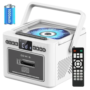 Boombox Cassette CD Player Combo with Bluetooth, 5000mAh Battery Rechargeable Cd and Cassette Player for Home/Kids/Gift,FM Radio/Remote Control/Tape Recording/AUX/TF/USB/Earphone Jack(White) Boombox Cassette CD Player Combo with Bluetooth, 5000mAh Battery Rechargeable Cd and Cassette Player for Home/Kids/Gift,FM Radio/Remote Control/Tape Recording/AUX/TF/USB/Earphone Jack(White)