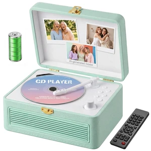 Portable CD Player with Bluetooth 5.4, 3600mAh Rechargeable Battery Hi-Fi speakers,FM Radio, Leather retro suitcase style,Vintage CD Music Kpop Player,gift idea for music lovers,home decor Portable CD Player with Bluetooth 5.4, 3600mAh Rechargeable Battery Hi-Fi speakers,FM Radio, Leather retro suitcase style,Vintage CD Music Kpop Player,gift idea for music lovers,home decor