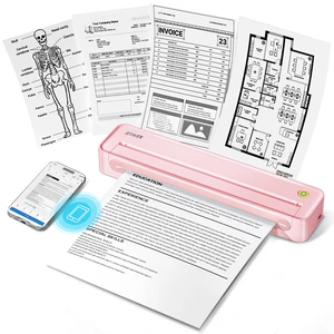 D90E Inkless Portable Thermal Printer for Travel 8.5" x 11", Pink Wireless Bluetooth Small Compact Mobile Printer for Travel/Office/School/Home, Compatible with iPhone, Tablet & Laptop D90E Inkless Portable Thermal Printer for Travel 8.5" x 11", Pink Wireless Bluetooth Small Compact Mobile Printer for Travel/Office/School/Home, Compatible with iPhone, Tablet & Laptop