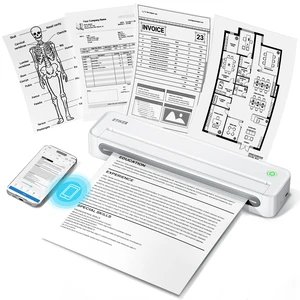 D90E Inkless Portable Thermal Printer for Travel 8.5" x 11", White Wireless Bluetooth Small Compact Mobile Printer for Travel/Office/School/Home, Compatible with iPhone, Tablet & Laptop D90E Inkless Portable Thermal Printer for Travel 8.5" x 11", White Wireless Bluetooth Small Compact Mobile Printer for Travel/Office/School/Home, Compatible with iPhone, Tablet & Laptop