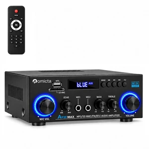AK50MAX Stereo Audio Amplifier, Home Audio Stereo Receiver Bluetooth 5.0 with 400W 2.0 Channel FM Radio, Echo, USB, SD Card, AUX with Remote Control Home Theater Audio Stereo System AK50MAX Stereo Audio Amplifier, Home Audio Stereo Receiver Bluetooth 5.0 with 400W 2.0 Channel FM Radio, Echo, USB, SD Card, AUX with Remote Control Home Theater Audio Stereo System