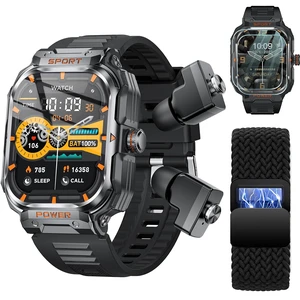 Military Smart Watch with Earbuds for Men and Women,2'' Tactical Display,Sport Modes,Fitness Tracker,Heart Rate,Answer/Make Call, Sleep Monitor, SmartWatch, iOS & Android, + Nylon Band Military Smart Watch with Earbuds for Men and Women,2'' Tactical Display,Sport Modes,Fitness Tracker,Heart Rate,Answer/Make Call, Sleep Monitor, SmartWatch, iOS & Android, + Nylon Band