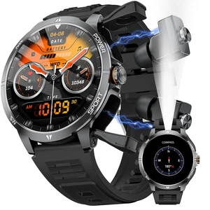 Military Smart Watch with Earbuds for Men and Women, Sleep Tracking Compass & FlashLight, BT Calling, 100+ Sports Modes, Fitness Tracker, Tactical Smartwatch Combo, Android iOS Compatible Military Smart Watch with Earbuds for Men and Women, Sleep Tracking Compass & FlashLight, BT Calling, 100+ Sports Modes, Fitness Tracker, Tactical Smartwatch Combo, Android iOS Compatible