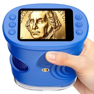 Handheld Microscope with Lights Digital, Coin Magnifier for Collectors 1000X Magnifying Glass, 2-inch Screen, HD Display, Portable & Pocket, Photo Video Recording, PC Screen Connection, Blue Handheld Microscope with Lights Digital, Coin Magnifier for Collectors 1000X Magnifying Glass, 2-inch Screen, HD Display, Portable & Pocket, Photo Video Recording, PC Screen Connection, Blue