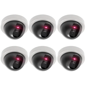 CCTV Dome Fake Camera with Flashing Red Light, 6 Pack, White (SDW-6) Dummy Cameras for Outside Indoor, Wireless Simulated Surveillance Cam, Realistic Look, Weatherproof, Warning Sticker Included CCTV Dome Fake Camera with Flashing Red Light, 6 Pack, White (SDW-6) Dummy Cameras for Outside Indoor, Wireless Simulated Surveillance Cam, Realistic Look, Weatherproof, Warning Sticker Included