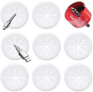 8 Pack TV Cord Hider for Wall Mounted TV, 2-3/8"(60mm Hole) Wire Hider in Wall Cable Management Kit, Includes 8 Pass Throughs and 1 Hole Saw Drill Attachment Easy to Install 8 Pack TV Cord Hider for Wall Mounted TV, 2-3/8"(60mm Hole) Wire Hider in Wall Cable Management Kit, Includes 8 Pass Throughs and 1 Hole Saw Drill Attachment Easy to Install