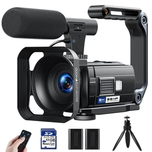 5K 56MP Camcorder Video Camera for YouTube Vlogging Night Vision WiFi, 3'' 270° Touchscreen, External Microphone, Stabilizer, Remote, 2 Batteries, 32GB SD Card, Tripod 5K 56MP Camcorder Video Camera for YouTube Vlogging Night Vision WiFi, 3'' 270° Touchscreen, External Microphone, Stabilizer, Remote, 2 Batteries, 32GB SD Card, Tripod