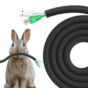 Dog and Cat Cord Protector 25ft - 3/8inch, Flexible Cable Sleeve for Easy Cord Management, Protects Cables from Pets Chewing, Ideal for USB, Power, Audio and Video Cords - Black Dog and Cat Cord Protector 25ft - 3/8inch, Flexible Cable Sleeve for Easy Cord Management, Protects Cables from Pets Chewing, Ideal for USB, Power, Audio and Video Cords - Black