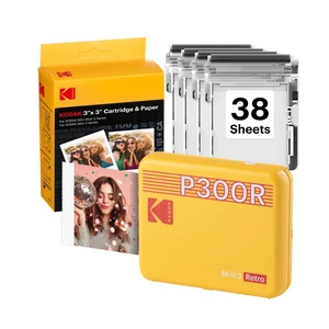 Mini 3 Retro 3x3 Portable Photo Printer, 4PASS, 38 Sheets, Yellow Bluetooth, iPhone & Android Smartphone Compatible, Smudge-Proof, Water-Resistant, Fade-Resistant Mini 3 Retro 3x3 Portable Photo Printer, 4PASS, 38 Sheets, Yellow Bluetooth, iPhone & Android Smartphone Compatible, Smudge-Proof, Water-Resistant, Fade-Resistant