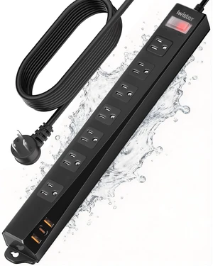 Outdoor Power Strip Weatherproof IPX6, 15FT Extension Cord 7 AC 1625W/13A 15FT USB Power Strip with Multiple Outlets,7 AC & 3 USB, Wall Mount for Camping,Poolside,Garden,Workshop, UL Listed Outdoor Power Strip Weatherproof IPX6, 15FT Extension Cord 7 AC 1625W/13A 15FT USB Power Strip with Multiple Outlets,7 AC & 3 USB, Wall Mount for Camping,Poolside,Garden,Workshop, UL Listed
