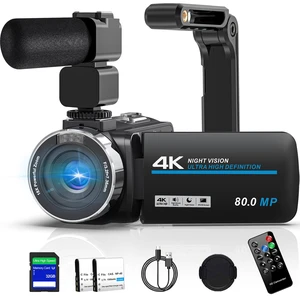 Camcorder Video Camera 4K UHD 80MP Vlogging Camera For YouTube Webcam 18X Digital Zoom,IR Night Vision,3.0" IPS Screen, With Remote Control,Handheld Stabilizer,Microphone,32G SD Card (black) Camcorder Video Camera 4K UHD 80MP Vlogging Camera For YouTube Webcam 18X Digital Zoom,IR Night Vision,3.0" IPS Screen, With Remote Control,Handheld Stabilizer,Microphone,32G SD Card (black)