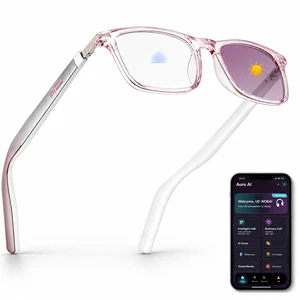 Al Smart Glasses,Bluetooth Translation Glasses with 164 Languages-Pink Color-Change Lens, Music & Call, IP65 Waterproof, Free App, Fashion Audio Glasses for Meeting Driving Travelling,Thin Temples Al Smart Glasses,Bluetooth Translation Glasses with 164 Languages-Pink Color-Change Lens, Music & Call, IP65 Waterproof, Free App, Fashion Audio Glasses for Meeting Driving Travelling,Thin Temples