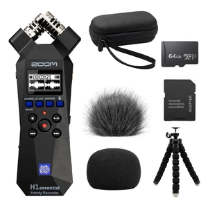 H1essential Recorder Bundle with 64GB Card, Case, Windscreens & Tripod 32-bit float recorder bundle with 64GB microSD card, adapter, 99KOLB EVA case, furry and foam windscreens, and octopus tripod H1essential Recorder Bundle with 64GB Card, Case, Windscreens & Tripod 32-bit float recorder bundle with 64GB microSD card, adapter, 99KOLB EVA case, furry and foam windscreens, and octopus tripod