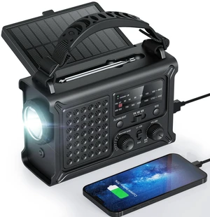 12000mAh Emergency Weather Radio, AM/FM/NOAA Solar Hand Crank Radio with 2X Panel, USB & USB-C Charging, LED Flashlight, Reading Light & SOS for Power Outages, Hurricane, Storms, Camping 12000mAh Emergency Weather Radio, AM/FM/NOAA Solar Hand Crank Radio with 2X Panel, USB & USB-C Charging, LED Flashlight, Reading Light & SOS for Power Outages, Hurricane, Storms, Camping