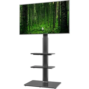 Universal Floor TV Stand with Mount for 19 to 43 inch Flat Screen TV, 100 Degree Swivel,Adjustable Height and Tilt Function, 3 Shelves Space Saving Standing TV Mount for Bedroom Living Room Corner Universal Floor TV Stand with Mount for 19 to 43 inch Flat Screen TV, 100 Degree Swivel,Adjustable Height and Tilt Function, 3 Shelves Space Saving Standing TV Mount for Bedroom Living Room Corner