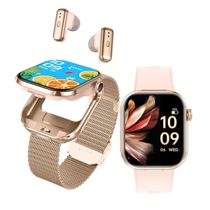 Smart Watch with Earbuds, 2.02" HD Screen, 2 in 1 Fitness Tracker with Wireless Earphone, Waterproof, Compatible for Android iOS, Comes with 2 Watch Straps, Rose Gold Smart Watch with Earbuds, 2.02" HD Screen, 2 in 1 Fitness Tracker with Wireless Earphone, Waterproof, Compatible for Android iOS, Comes with 2 Watch Straps, Rose Gold