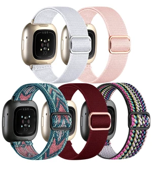 Stretchy Bands for Fitbit Versa 4/Versa 3/Sense/Sense 2 Bands Women Adjustable Elastic Solo Loop, Hypoallergenic & Breathable, Soft Nylon Sport Strap, Fitbit Smart Watch Accessories for Men Stretchy Bands for Fitbit Versa 4/Versa 3/Sense/Sense 2 Bands Women Adjustable Elastic Solo Loop, Hypoallergenic & Breathable, Soft Nylon Sport Strap, Fitbit Smart Watch Accessories for Men